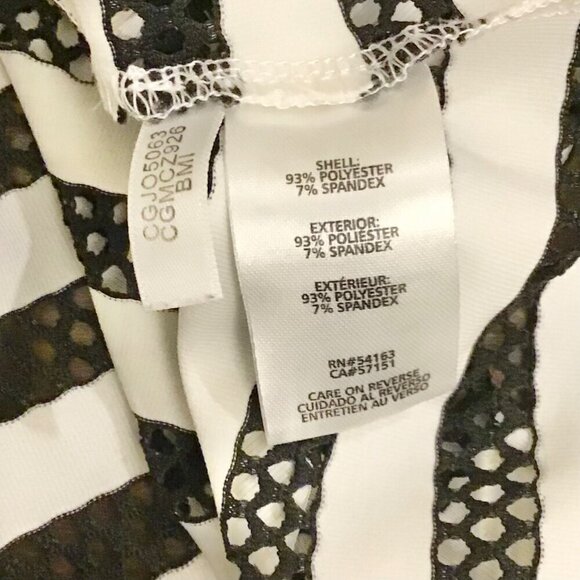 Calvin Klein Swim Cover Up Dress Black White Stripe Nautical Stretch Size Small - Picture 10 of 13